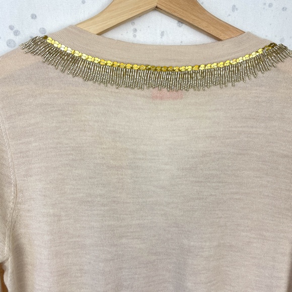 Tory Burch Embellished Merino Wool Dove Tunic Sweater M - Picture 10 of 12